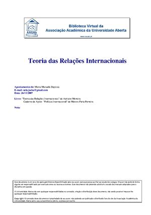 Solved Em Que Consiste A Teoria Das Relaes Internacionais Autonomizao