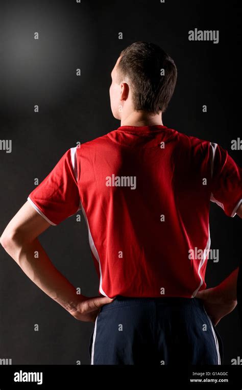 Soccer Player In Dark Stock Photo Alamy