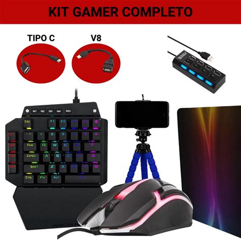 Kit Gamer Teclado Mouse Kit Mobilador Celular Completo Oferta