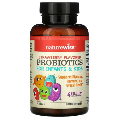 Naturewise Probiotics For Infants And Kids Strawberry 60 Tablets Iherb