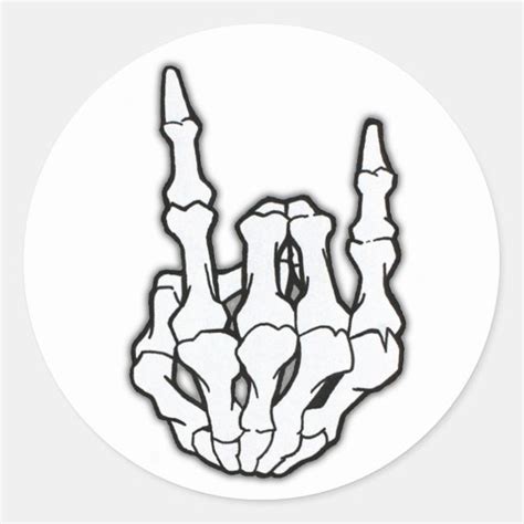 Heavy Metal Horns Skeleton Hand Stickers