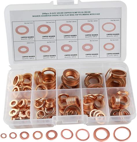 Pcs Flat Copper Washers Metric Sump Plug Washer Sizes M M M M