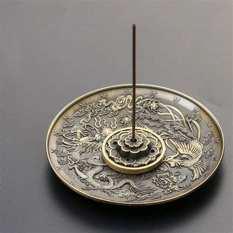 Retro Lotus Incense Burners Dragon Incense Holder Stick Censer Plate Buddhism Katol Mosquito ...