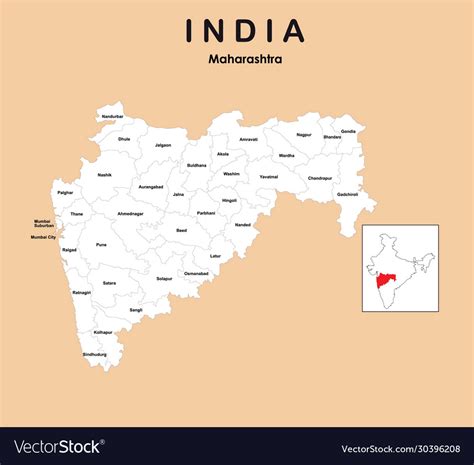 Maharashtra District Map Outline