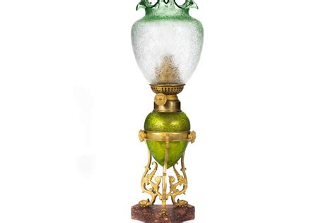 Proantic Art Nouveau Oil Lamp By Baccarat