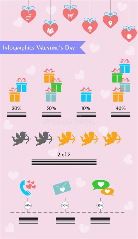 Valentines Day Infographics Stock Vector Illustration Of Glamor