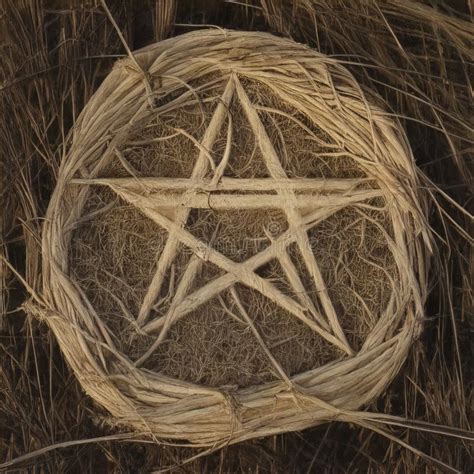 A Five Pointed Pentacle Star Made Of Straw As A Symbol Of Protection