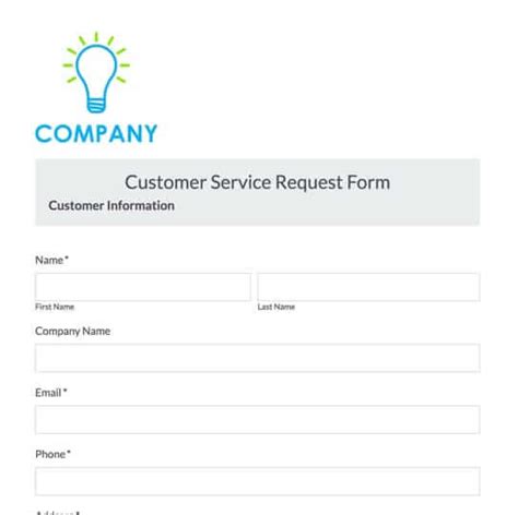 Customer Service Form Template