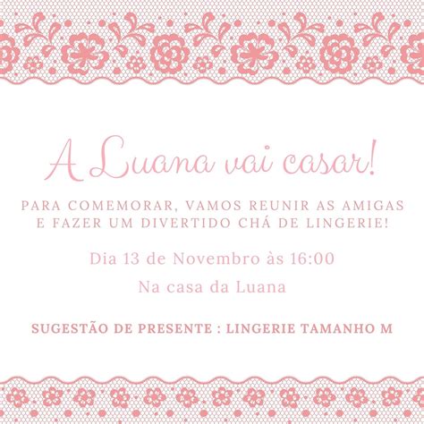 CONVITE DIGITAL CHÁ DE LINGERIE Elo Produtos Especiais