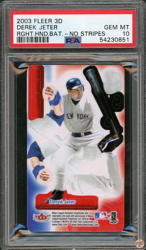 Fleer D Derek Jeter Right Hnd Bat No Stripes Na Psa Pop