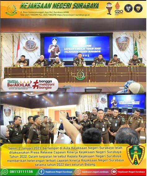 Press Release Capaian Kinerja Kejaksaan Negeri Surabaya Tahun