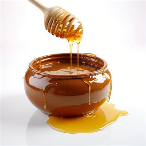 Premium AI Image A Honey Dip Being Poured Into A Honey Pot