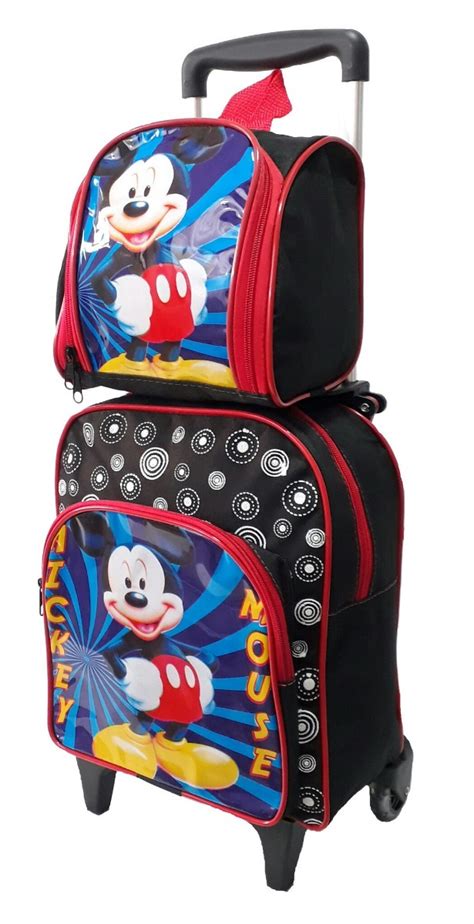 Kit Mochila Infantil Masculina Mickey Meninos Rodinha Barato R