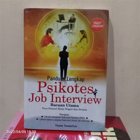 Jual ORIGINAL BUKU PANDUAN LENGKAP PSIKOTES JOB INTERVIEW Bacaan