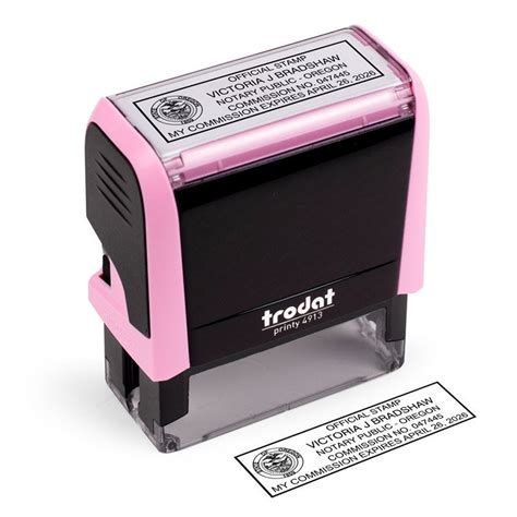 Oregon Notary Pink Stamp Rectangle All State Notary Supplies