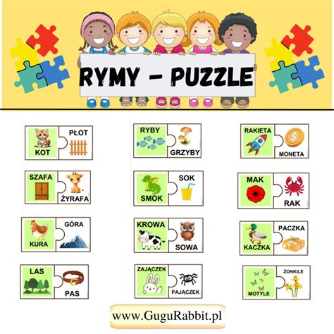 Rymy Puzzle Do Druku Materia Y Do Druku Dla Dzieci Pdf Gugu Rabbit