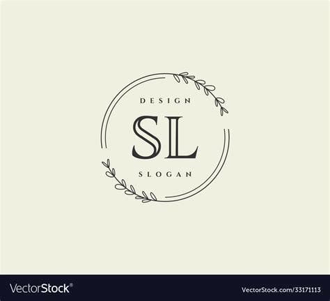 Initial Sl Beauty Monogram And Elegant Logo Design