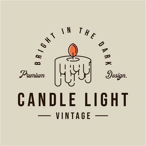 Candle Logo Line Art Vector Simple Minimalist Illustration Template