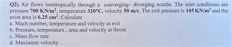 Solved Q Air Flows Isentropically Through A Chegg