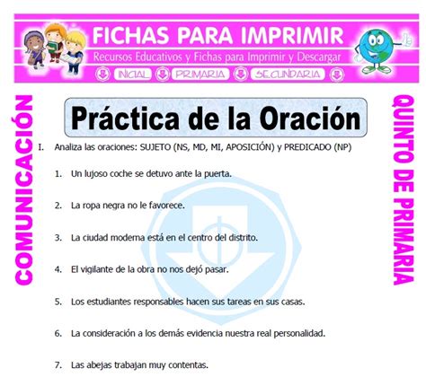 Sujeto Y Predicado Primaria Ejercicios Resueltos En Pdf Hot Sex Picture