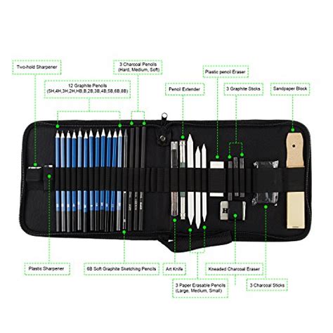 Lightwish Professional Sketch And Drawing Pencil Kit With Graphite