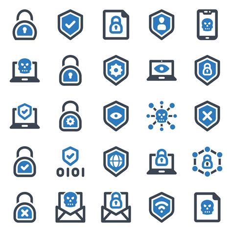 Cyber Security Icon Set Vector Illustration Cyber Crime Security