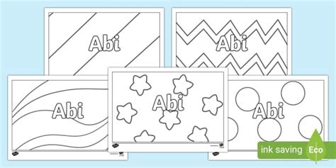 Free Abi Name Simple Colouring Activity Sheet Twinkl