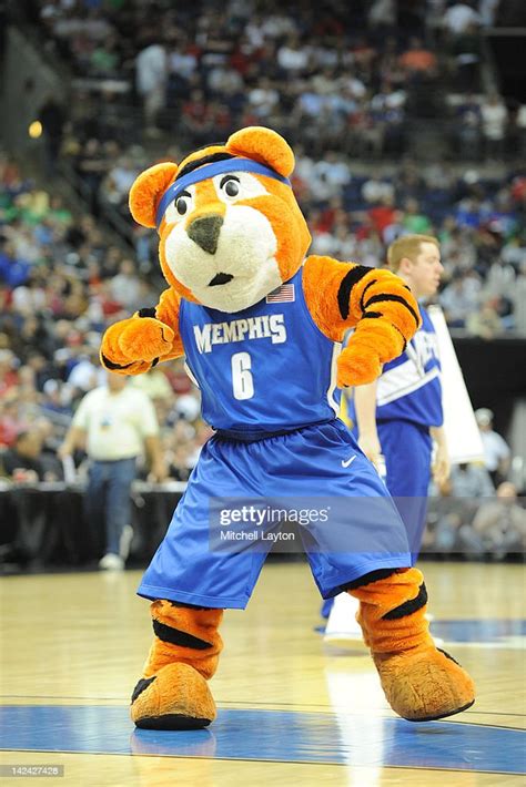 The Memphis Tigers mascot on the floor during the second round of the ...