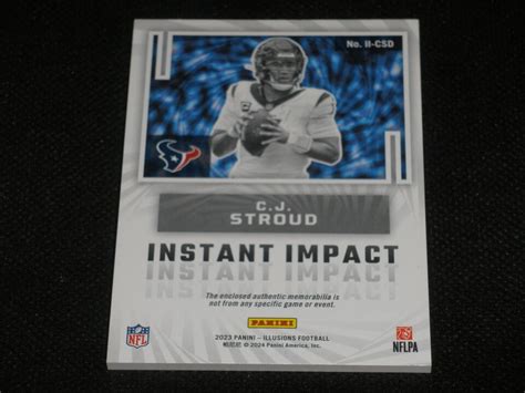 2023 Panini Illusions Instant Impact Red Jersey C J Stroud 141 199