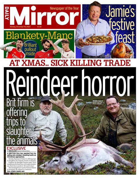 Daily Mirror Front Page Th Of December Tomorrow S Papers Today