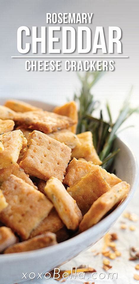 Homemade Rosemary Cheddar Cheese Crackers Xoxobella