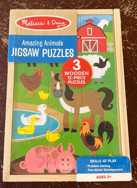 melissa doug animals jigsaw puzzle wooden  pc puzzles  sale