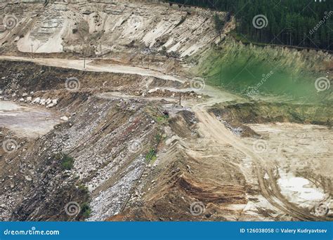 Opencast Mining Quarry Aerial View Stock Photo Image Of Extraction