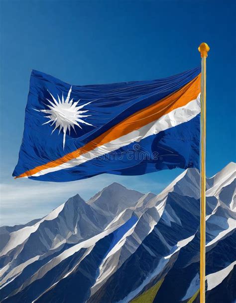 Marshall Islands Flag Waving On The Wind Stock Illustration