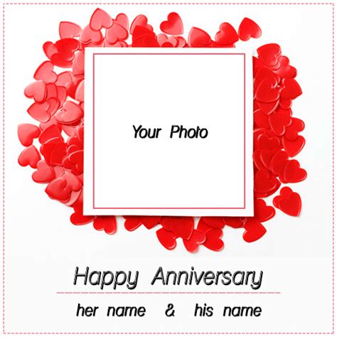 Wedding Anniversary Heart Photo Frame With Name