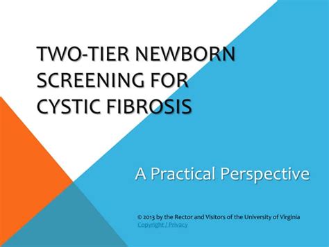 Two Tier Newborn Screening For Cystic Fibrosis In Virginia Ppt