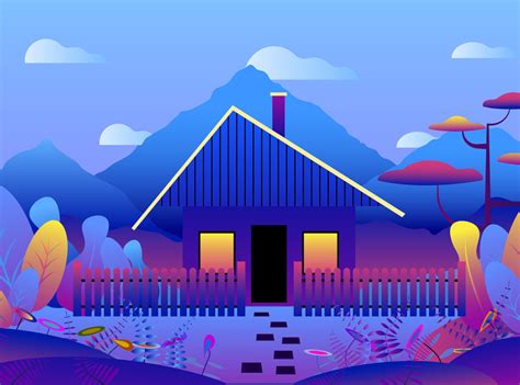 Country landscape-hut by Raimundas Gvildys on Dribbble