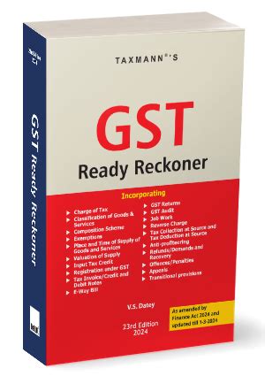 Gst Ready Reckoner Finance Act By V S Datey Taxmann Books