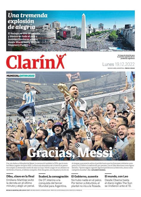 Argentina campeón mundial el unánime titular de la prensa local