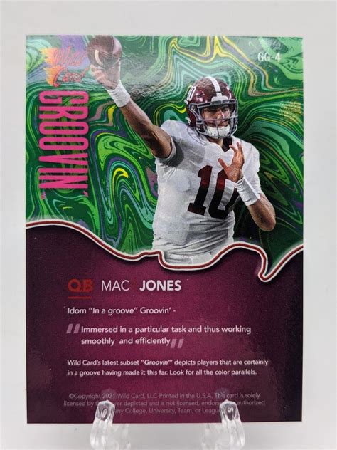 2021 Wild Card Alumination Football Mac Jones Green Groovin Rookie