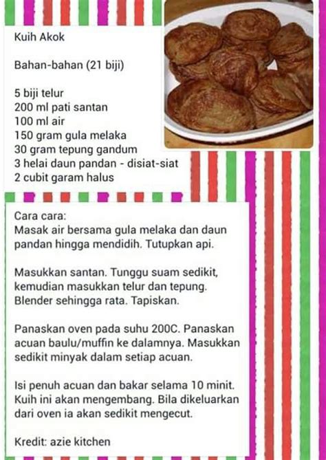 Kuih Akok Malaysian Dessert Cooking Recipes Beef Tips Desserts