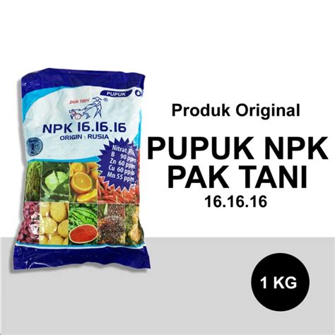 Jual Pupuk NPK Pak Tani 16 16 16 1kg Kemasan Pabrik Shopee Indonesia