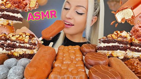 Asmr Eating Chocolate Ice Cream Milka Cake Mochi Candy Bars 초콜릿