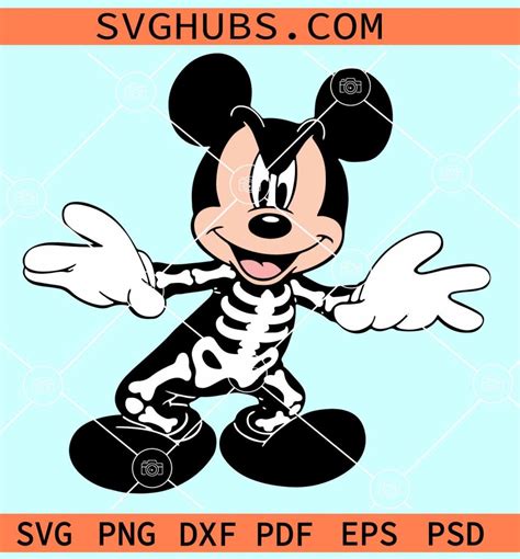 Mickey Mouse Skeleton Svg Mickey Skeleton Halloween Svg Disney