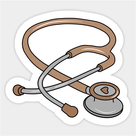 Stethoscope Taupe Brown Color By Dr Bear Medical Stickers Medical