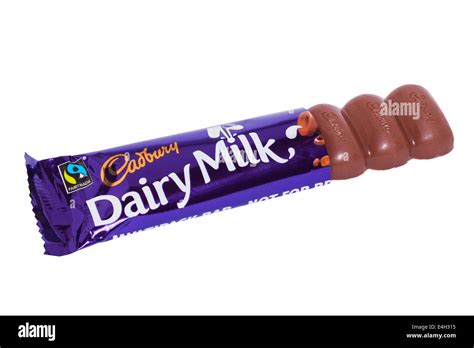 A New Shape Bar Of Cadbury Dairy Milk Chocolate On A White Background