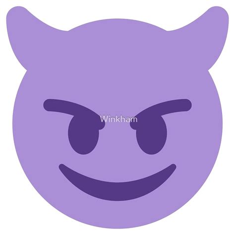 "Purple smiling devil with horns emoji" by Winkham | Redbubble