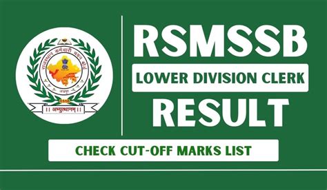 Rsmssb Junior Assistant Ldc Clerk Result