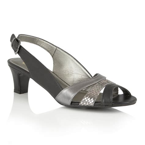 Lotus Valeria Black Metallic Leather Sling-Back Sandals - Lotus from Lotus Shoes UK