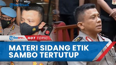 Pembacaan Vonis Sidang Etik Irjen Ferdy Sambo Digelar Terbuka Tapi